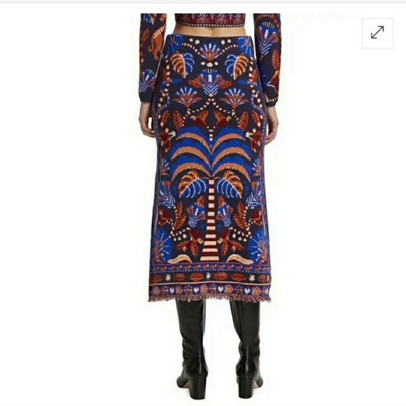 Farm Rio Jungle Knit Midi Skirt - Medium - Picture 3 of 8